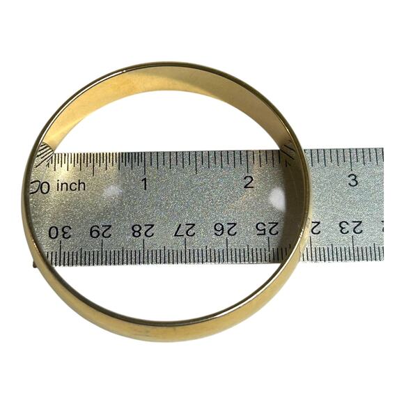 Vintage Monet Polished Yellow Gold Plated Bangle Bracelet - Picture 5 of 5